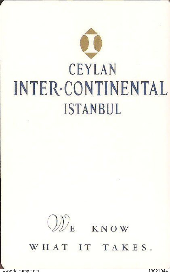 TURCHIA   KEY HOTEL   Inter-Continental Ceylan  Istanbul - Chiavi Elettroniche Di Alberghi