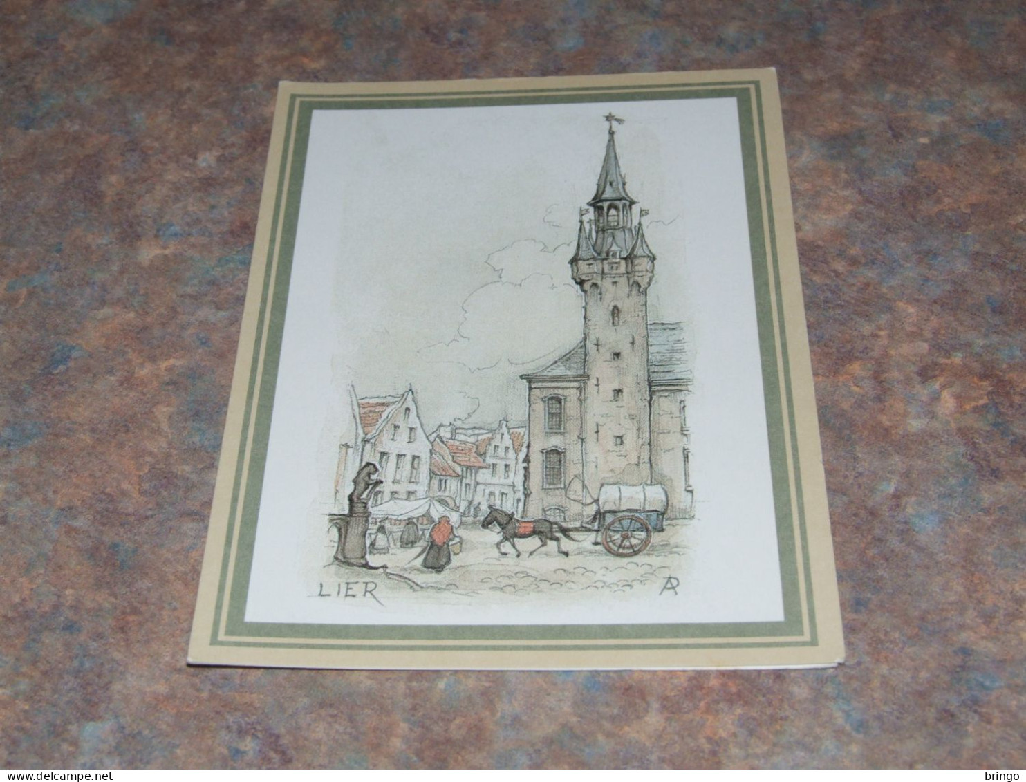 75762-         9,5 X 13,5 CM. - DOUBLE CARD, ILLUSTRATION  ANTON PIECK / LIER - Pieck, Anton