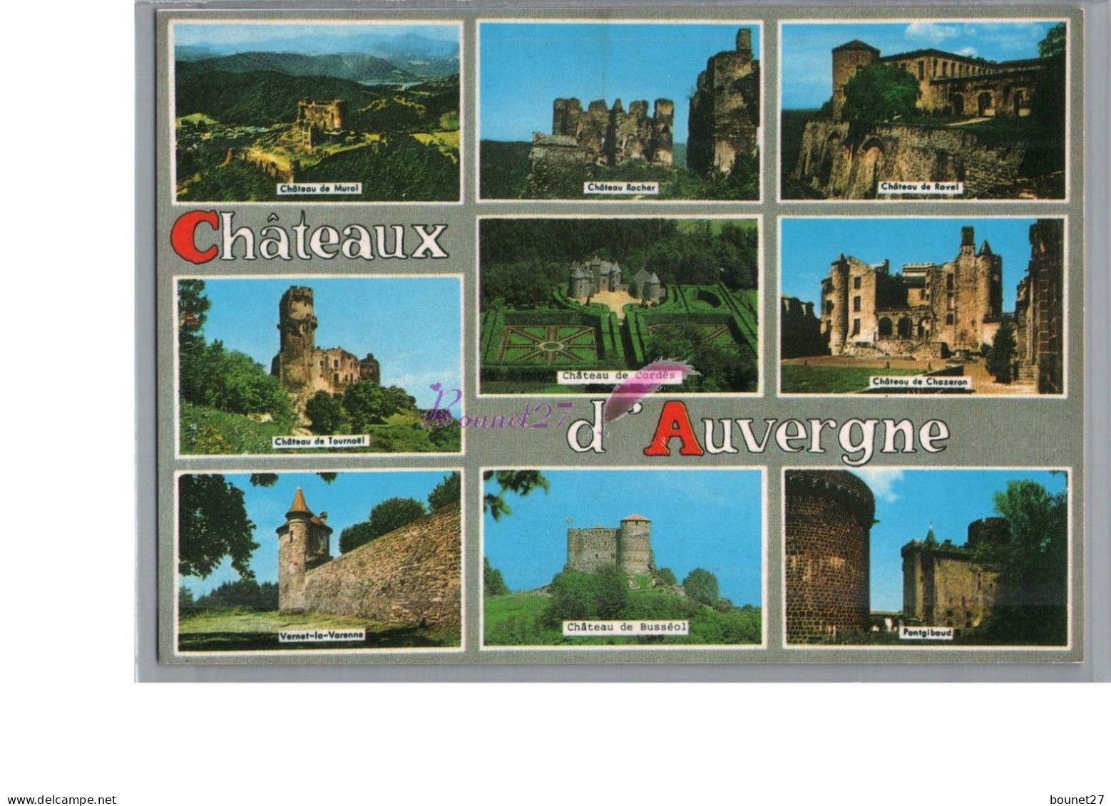 CHATEAU D'AUVERGNE 63 - Tournoel Busséol Chazeron Murol Carte Vierge - Sonstige & Ohne Zuordnung