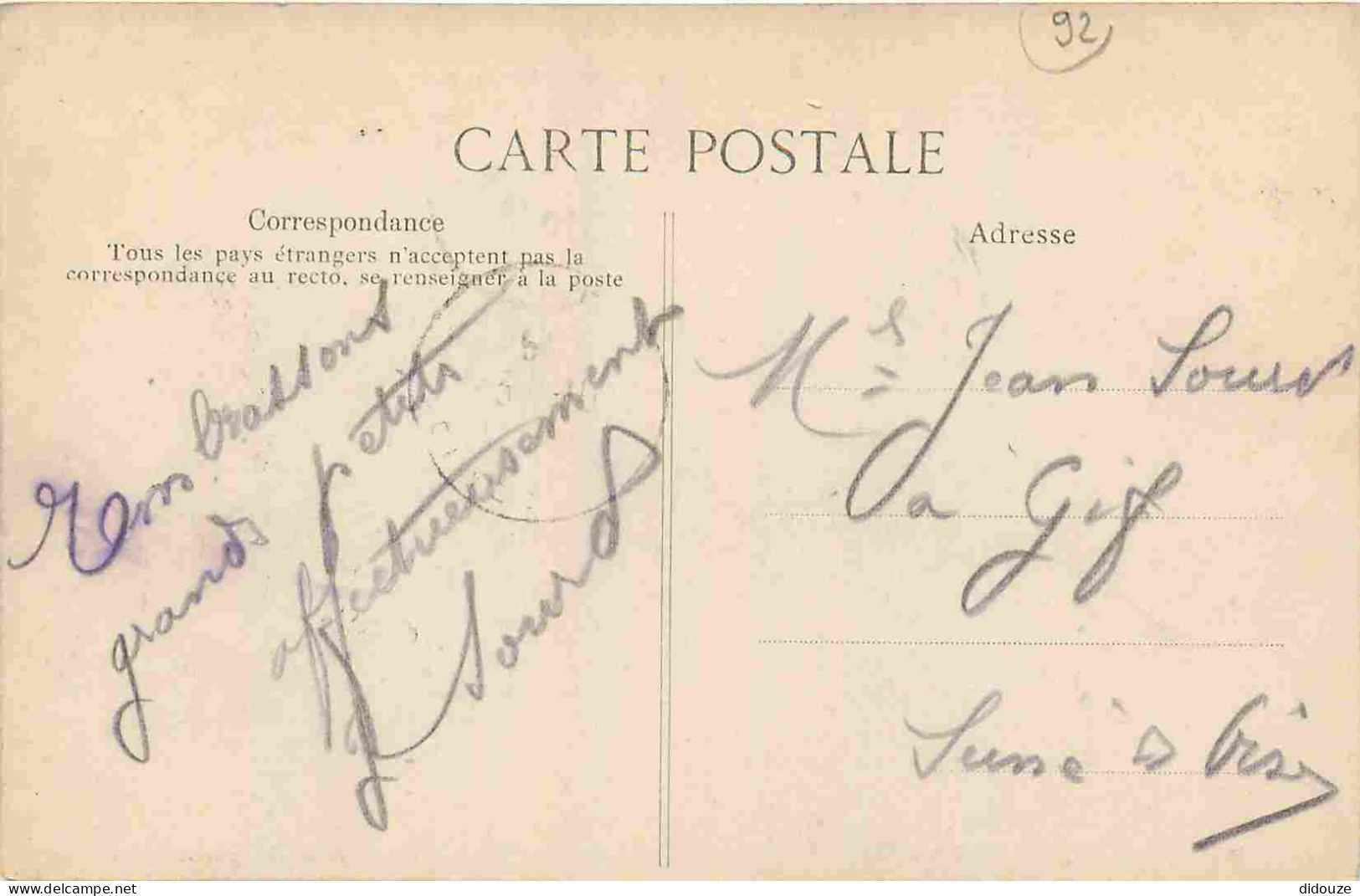 92 - Robinson - La Terrasse Du Grand Arbre - CPA - Oblitération Ronde De 1910 - Voir Scans Recto-Verso - Le Plessis Robinson