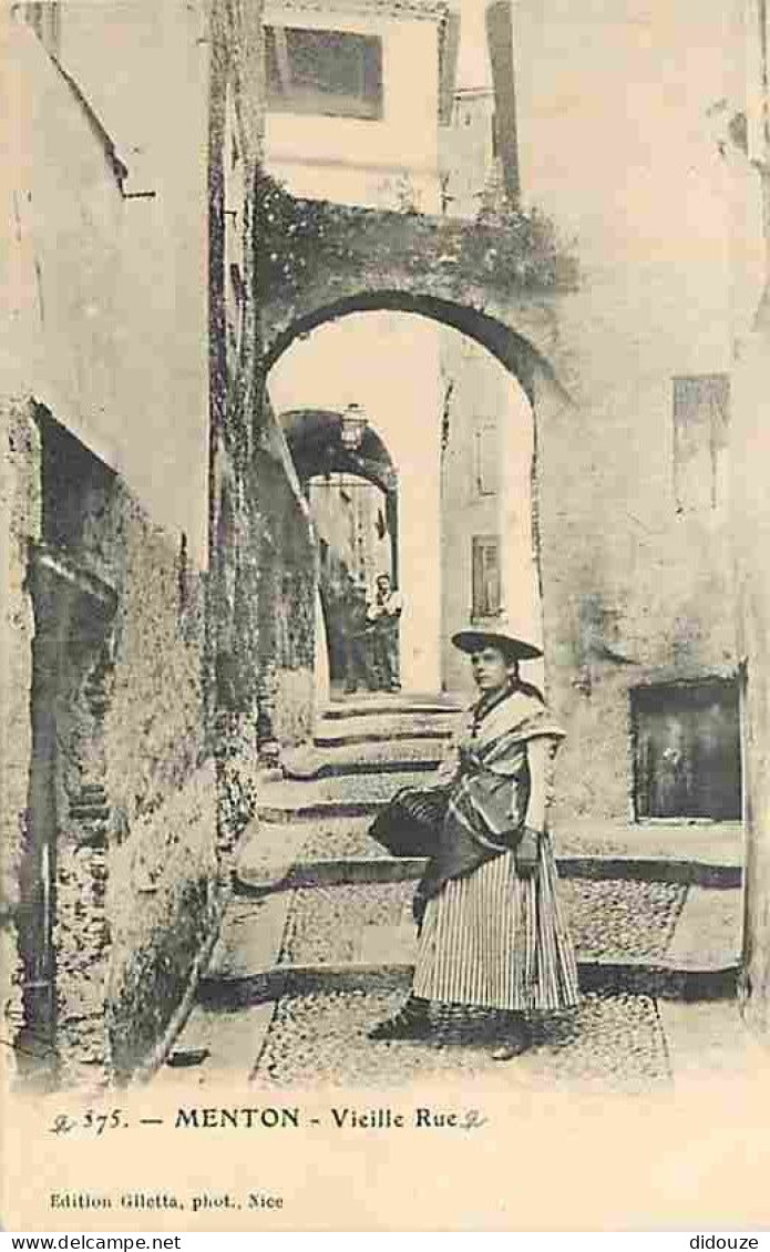 06 - Menton - Vieille Rue - Animée - Folklore - Costume - Précurseur - CPA - Voir Scans Recto-Verso - Menton