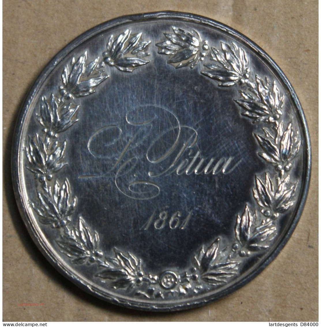 Médaille Argent "1er Prix De Dessin Cête" 1861 L. Pétua (9), Lartdesgents.fr - Royal / Of Nobility