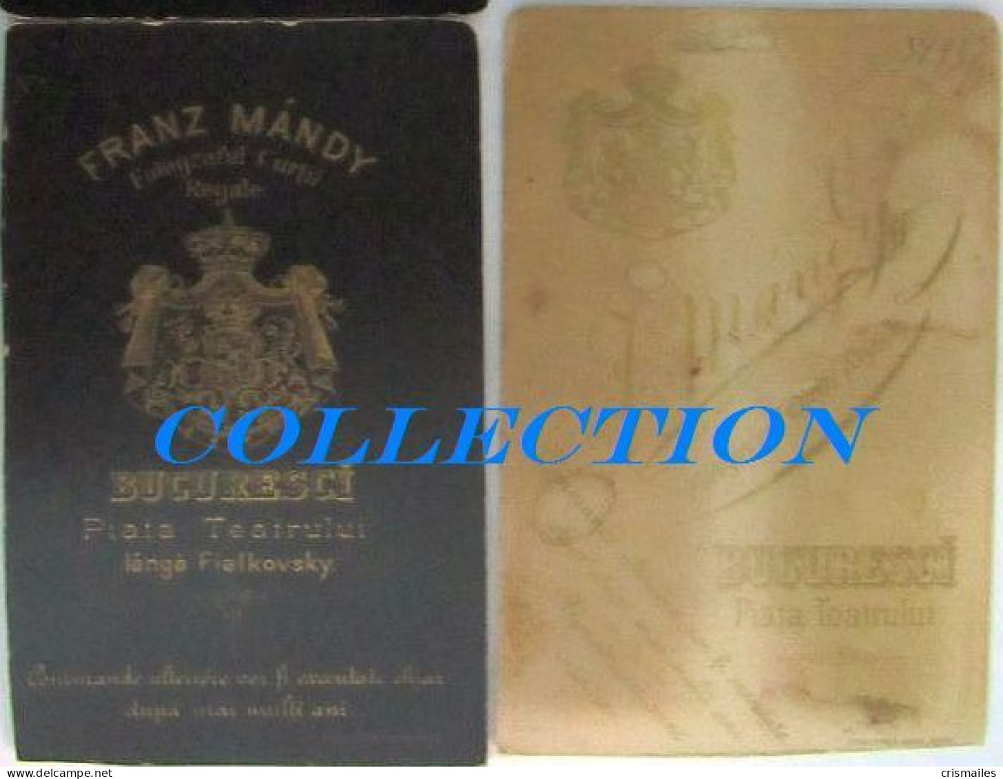 LOT 2 X CDV BUCURESCI, Calea VICTORIEI 1870, Fotograful Franz MANDY, Very Rare - Anciennes (Av. 1900)