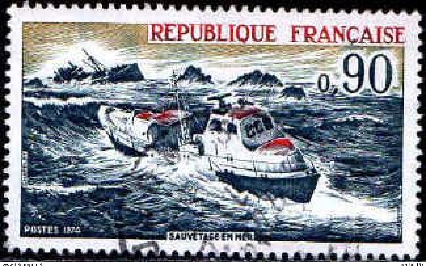 France Poste Obl Yv:1791 Mi:1871 Sauvetage En Mer (cachet Rond) (Thème) - Boten