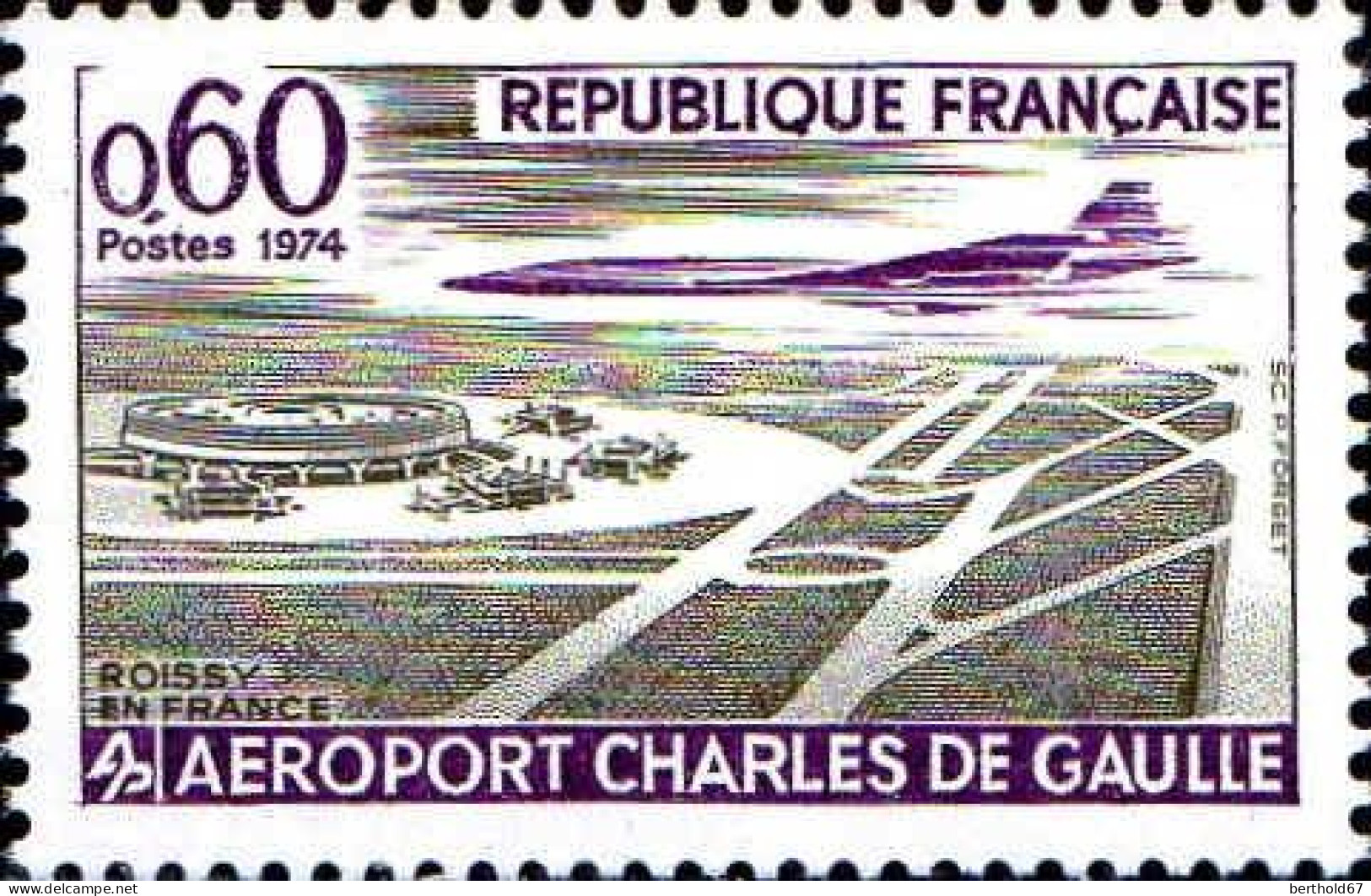 France Poste N** Yv:1787 Mi:1866 Aeroport Charles De Gaulle (Thème) - Aviones