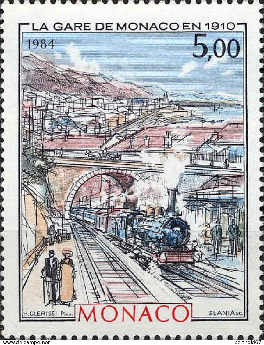 Monaco Poste N** Yv:1434 Mi:1650 La Gare De Monaco En 1910 - Neufs