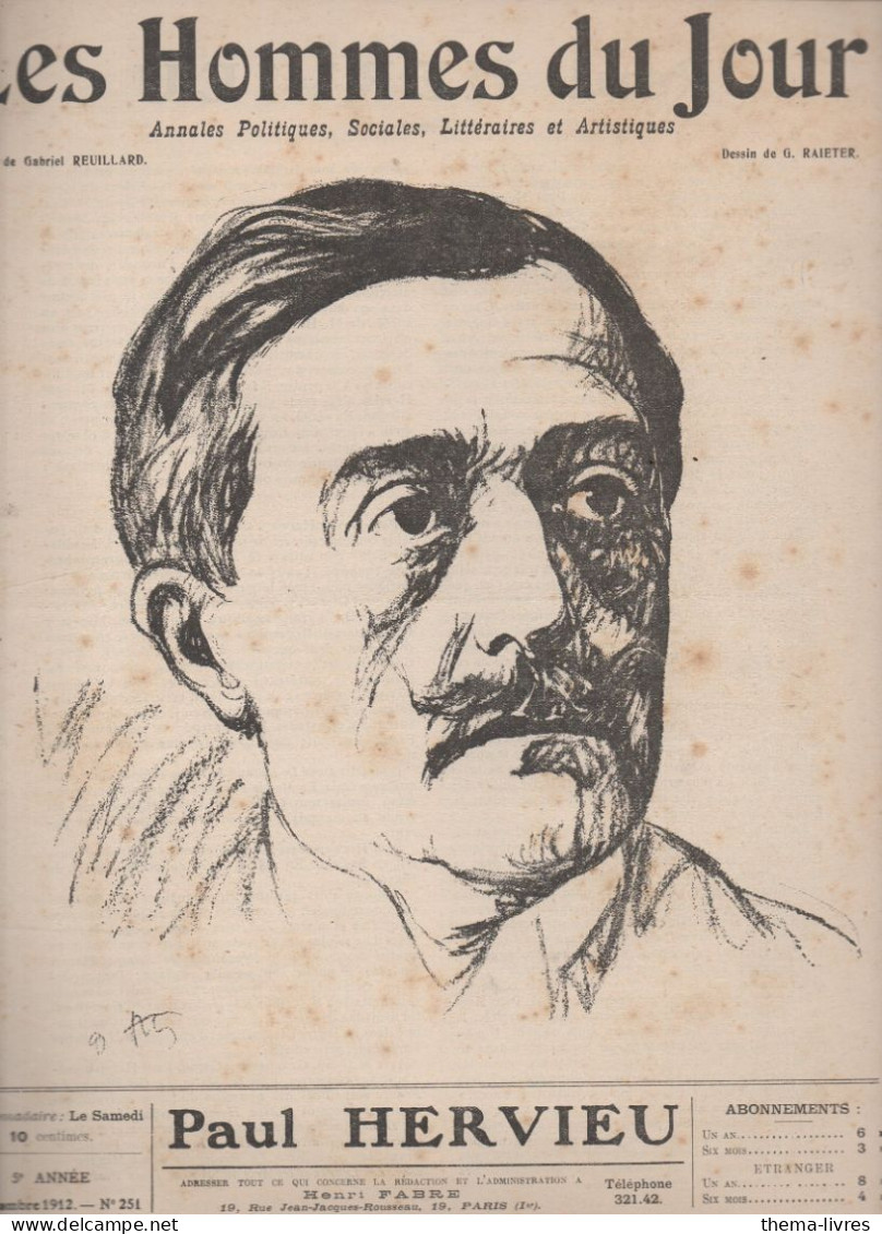 Revue LES HOMMES DU JOUR  N°252 Novembre 1912 (caricature De PAUL HERVIEU   Par RAIETER (CAT1082 /251) - 1900 - 1949