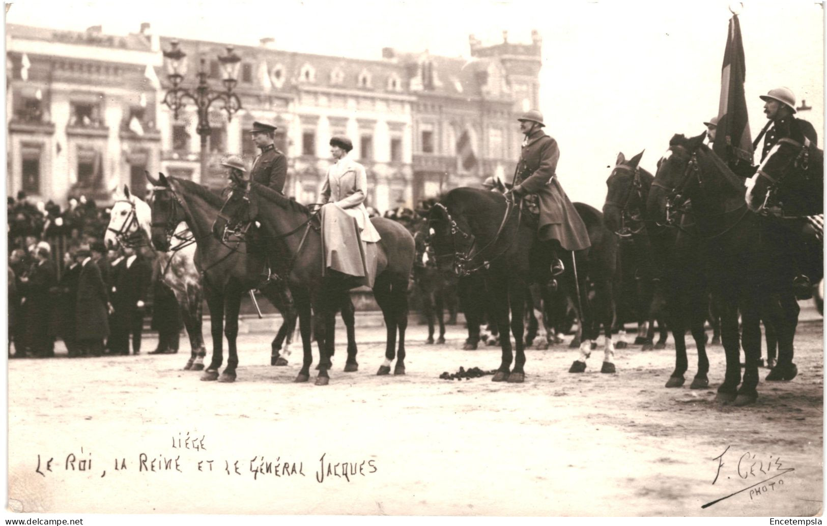 CPA Carte Postale Belgique Liège Le Roi,la Reine Et Le Général Jacques 1918 VM80815 - Royal Families