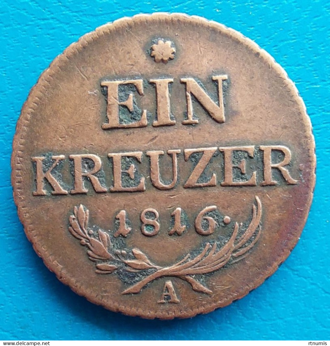 Autriche Austria Österreich 1 Kreuzer 1816 A Km 2113 - Oostenrijk