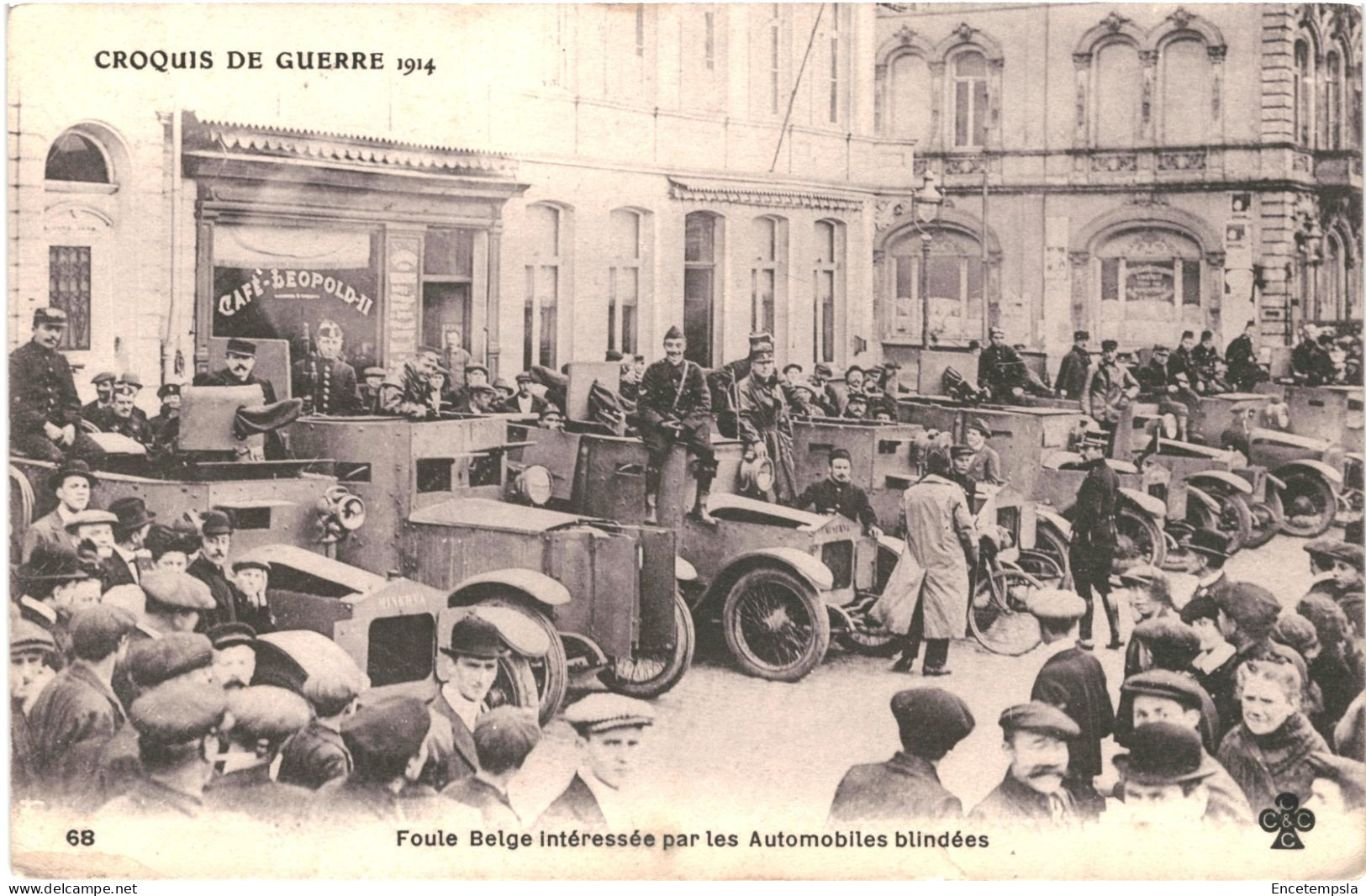 CPA Carte Postale Belgique Foule Belge Intéressée Par Les Automobiles Blindées   VM80817ok - Ausrüstung