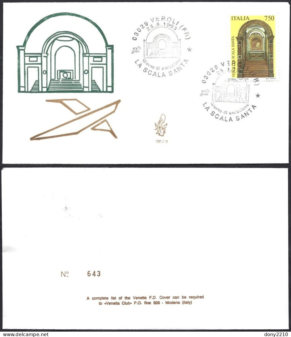 Fdc Venetia 1993 791it La Scala Santa AS Verolli (FR) - FDC