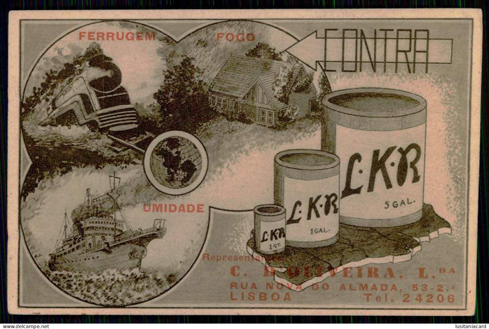 LISBOA - PUBLICIDADE - "L. K. R." - C. D' Oliveira , Lda. - Contra - Ferrugem - Fogo - Umidade -  Carte Postale - Lisboa