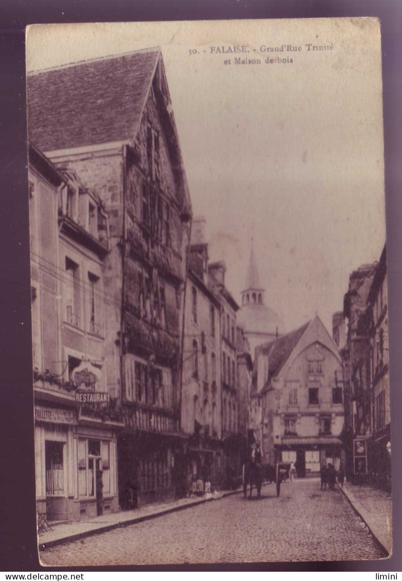 14 - FALAISE - GRAND'RUE - MAISONS De BOIS - ATTELAGE  - - Falaise