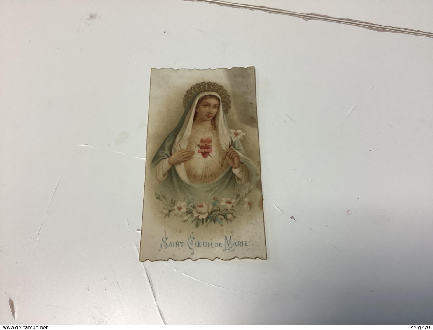 Image, Pieuse Et Religieuse, 1900 Couleur Saint Cœur De Marie - Santini