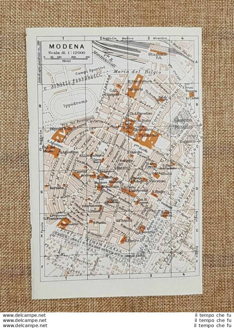 Pianta O Piantina Del 1937 La Città Di Modena Emilia Romagna T.C.I. - Cartes Géographiques