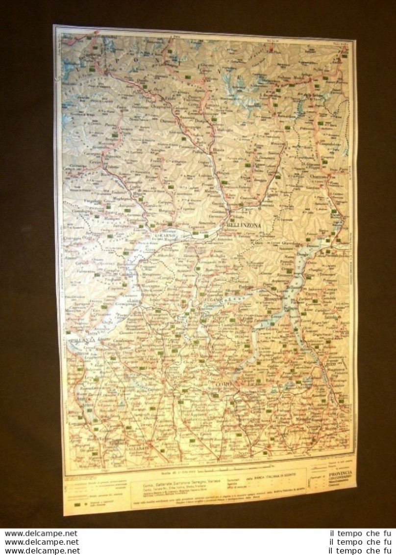 Carta Geografica O Mappa Como Gottardo Bellinzona Touring Club Italiano 1922 - Mapas Geográficas