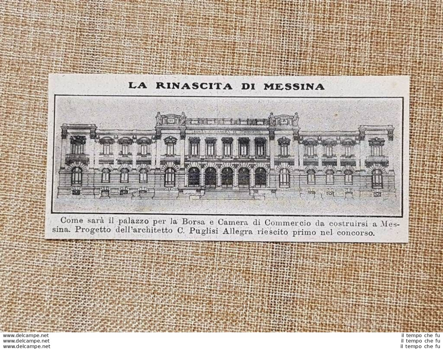 Rinascita Di Messina Palazzo Borsa E Camera Di Commercio Progetto Puglisi 1914 - Other & Unclassified