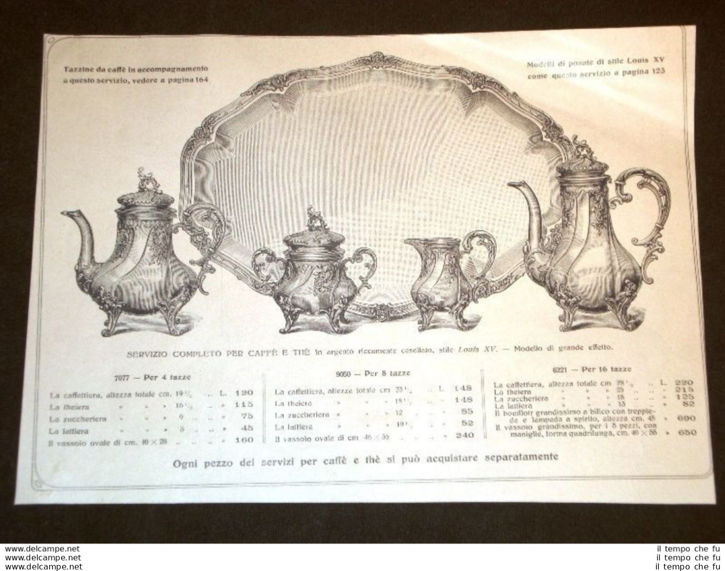 Moda E Costume Catalogo D'Epoca Servizio Da Caffè E Thè E Servizio Stile Impero - Autres & Non Classés