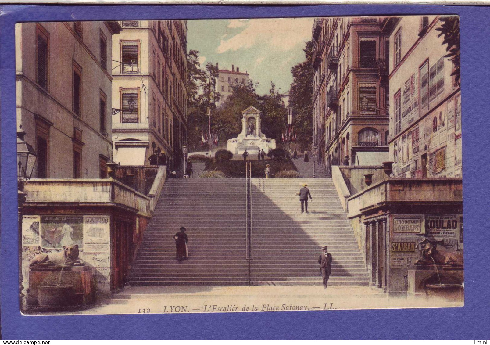 69 - LYON - PLACE De SATONAY - ESCALIER - COLORISEE - - Lyon 1