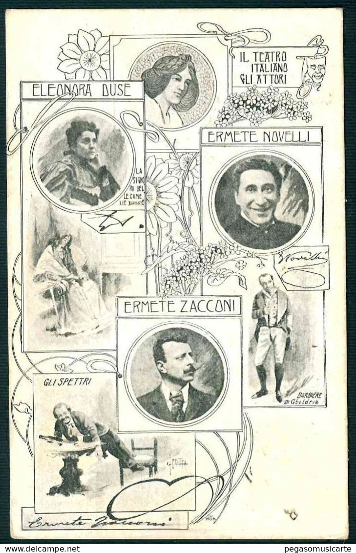 BK020 IL TEATRO ITALIANO GLI ATTORI - ELEONORA DUSE ERMETE NOVELLI ERMETE ZACCONI ILLUSTRATORE FORNARI 1901 - Théâtre