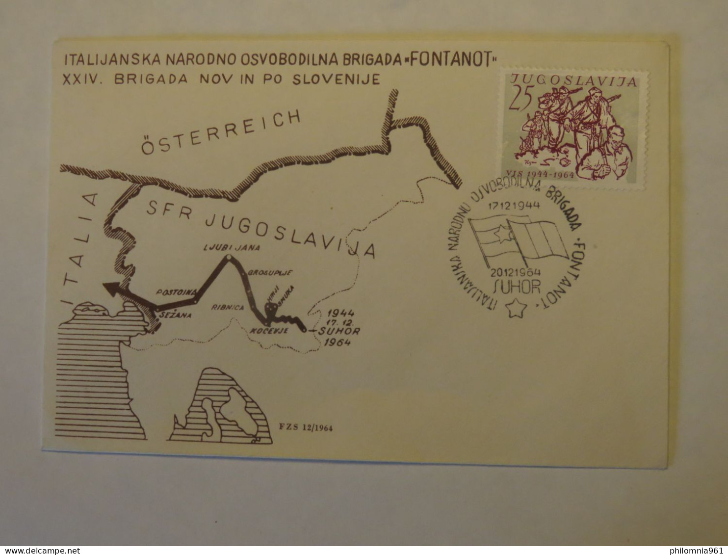 YUGOSLAVIA FONTANOT ILLUSTATED COVER 1964 - Autres & Non Classés