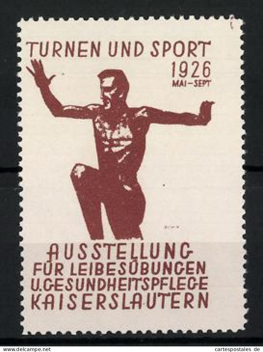 Reklamemarke Kaiserslautern, Ausstellung Turnen Und Sport 1926, Nackter Sportler  - Erinnophilie