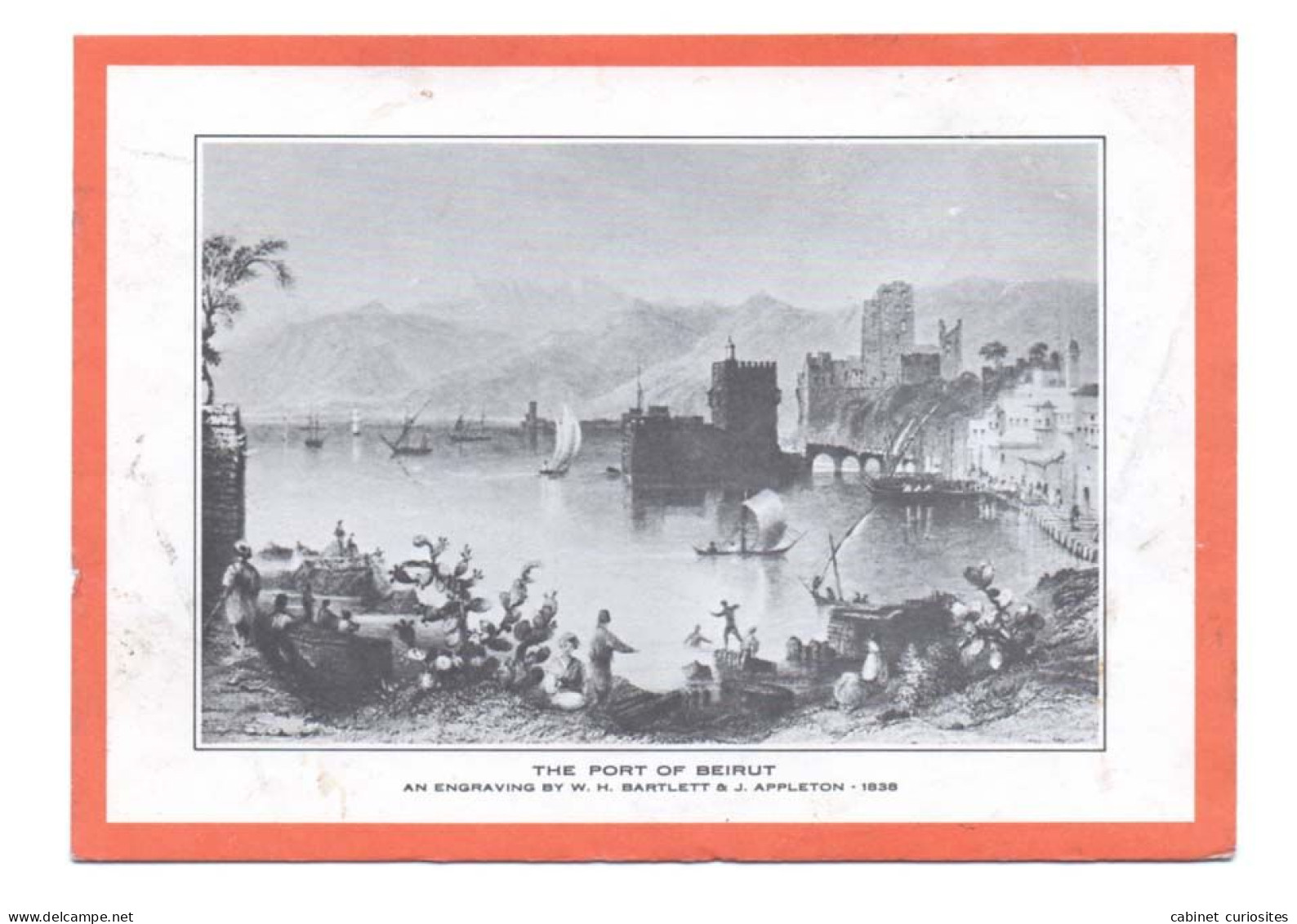 THE PORT OF BEIRUT - Art Engraving By W. H. Bartlett & J. Appletown In 1838 - Le Port De Beyrouth - Liban - Lebanon