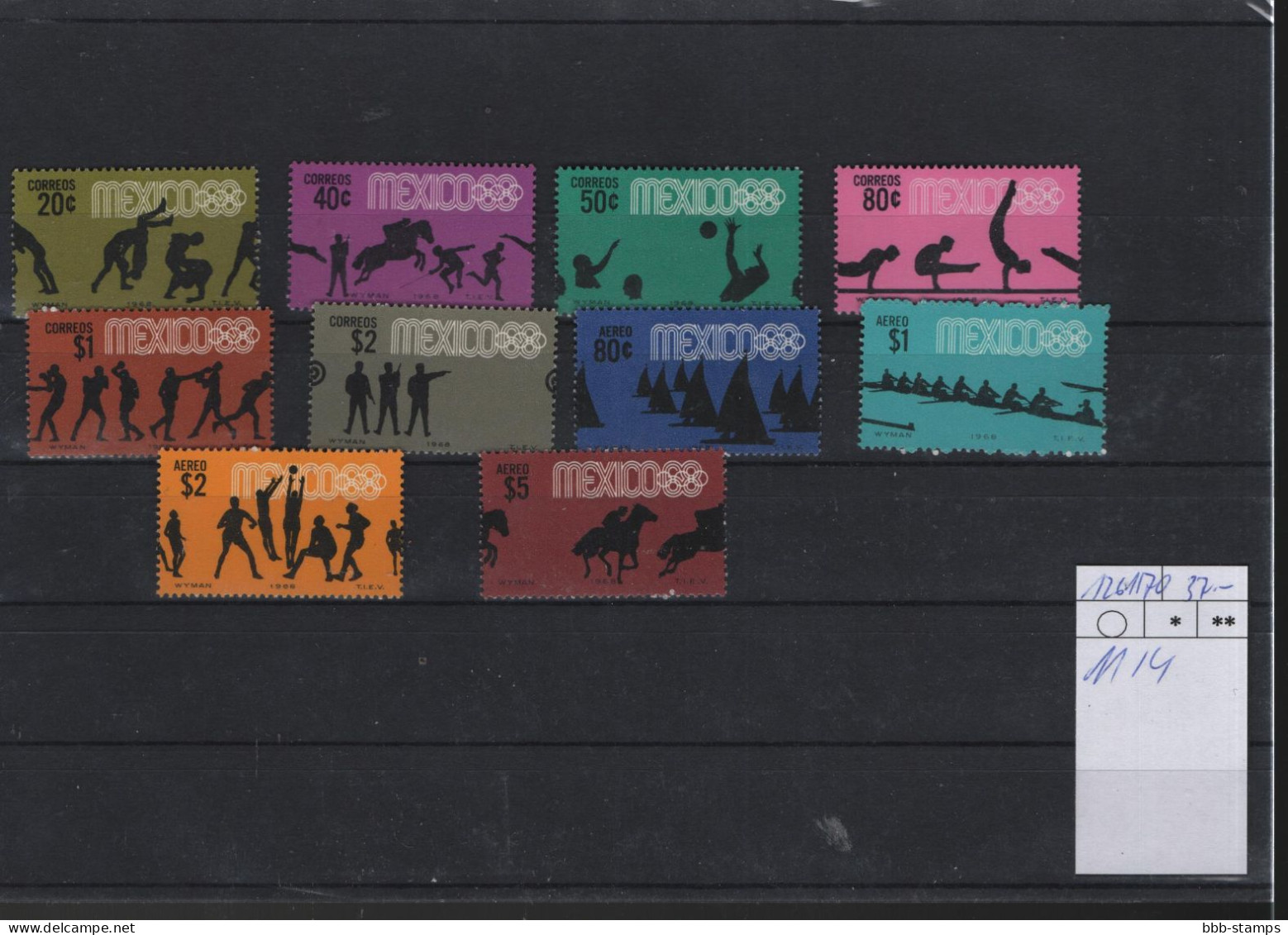 Mexico Michel Cat.No. Mnh/** 1261/1270 + Sheet 11/14 Olympia - Mexique