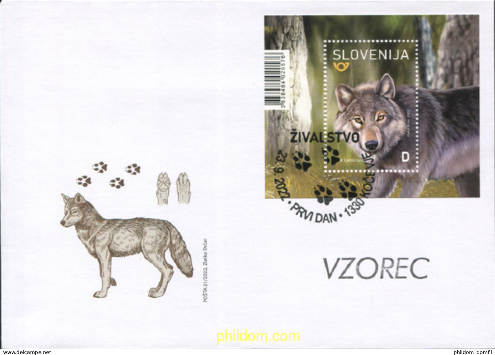 692719 MNH ESLOVENIA 2022 FAUNA - LOBO - Slovénie