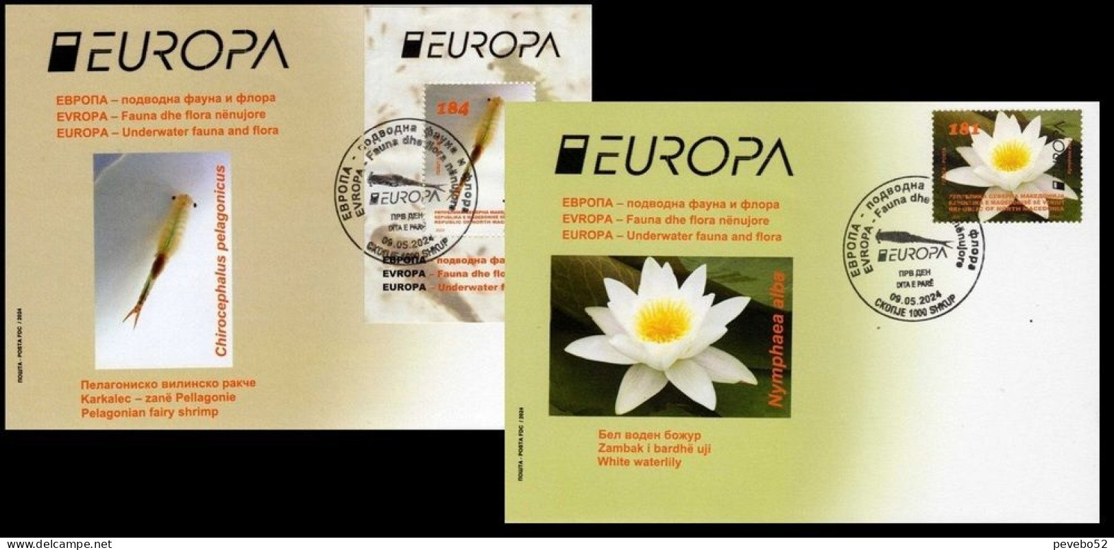 NORTH MACEDONIA 2024 EUROPA - UNDERWATER FLORA AND FAUNA FDC - Macédoine Du Nord