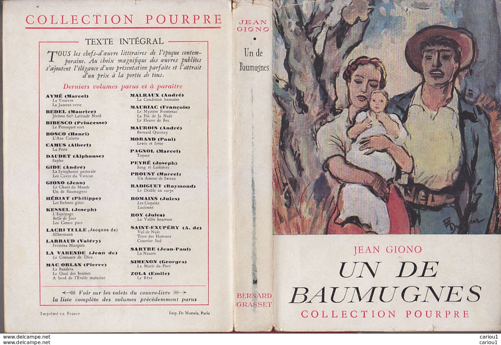 C1  GIONO Un De Baumugnes RELIE Provence JAQUETTE COULEURS Port Inclus France - Andere & Zonder Classificatie