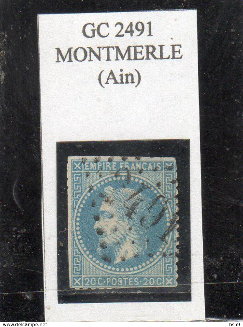 Ain - N° 29B (déf) Obl GC 2491 Montmerle - 1863-1870 Napoléon III. Laure