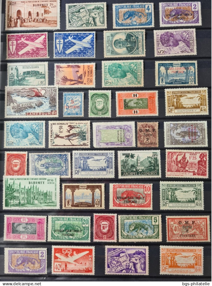 Collection De Timbres De Colonies Françaises Neufs  Sans Gomme Et Quelques Oblitérés. - Collections (without Album)