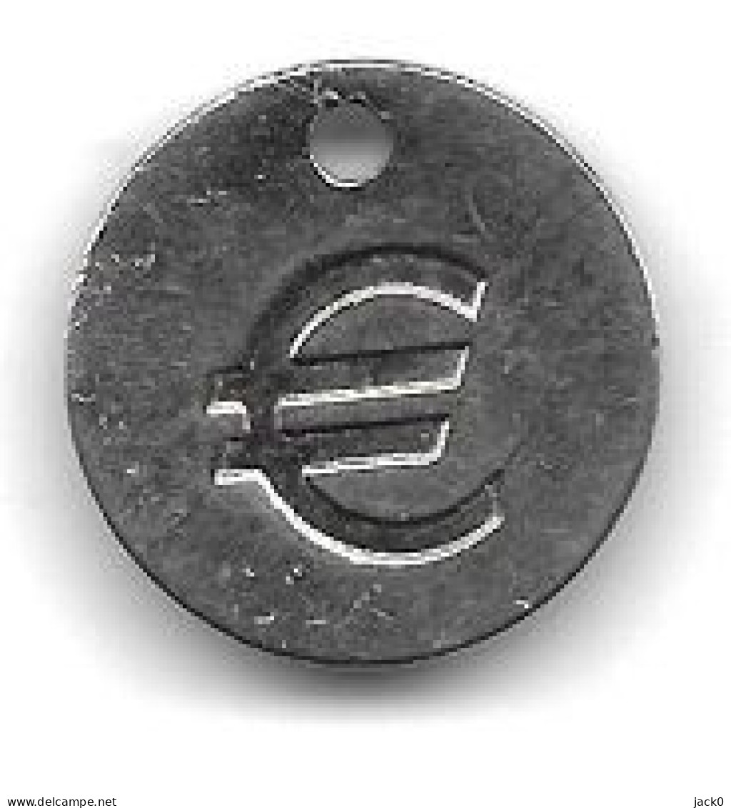 Jeton De Caddie  Occasion  Ville, Médical  LES  THERMES  D' ALLEVARD  Verso  Sigle  €  ( 38 ) - Trolley Token/Shopping Trolley Chip