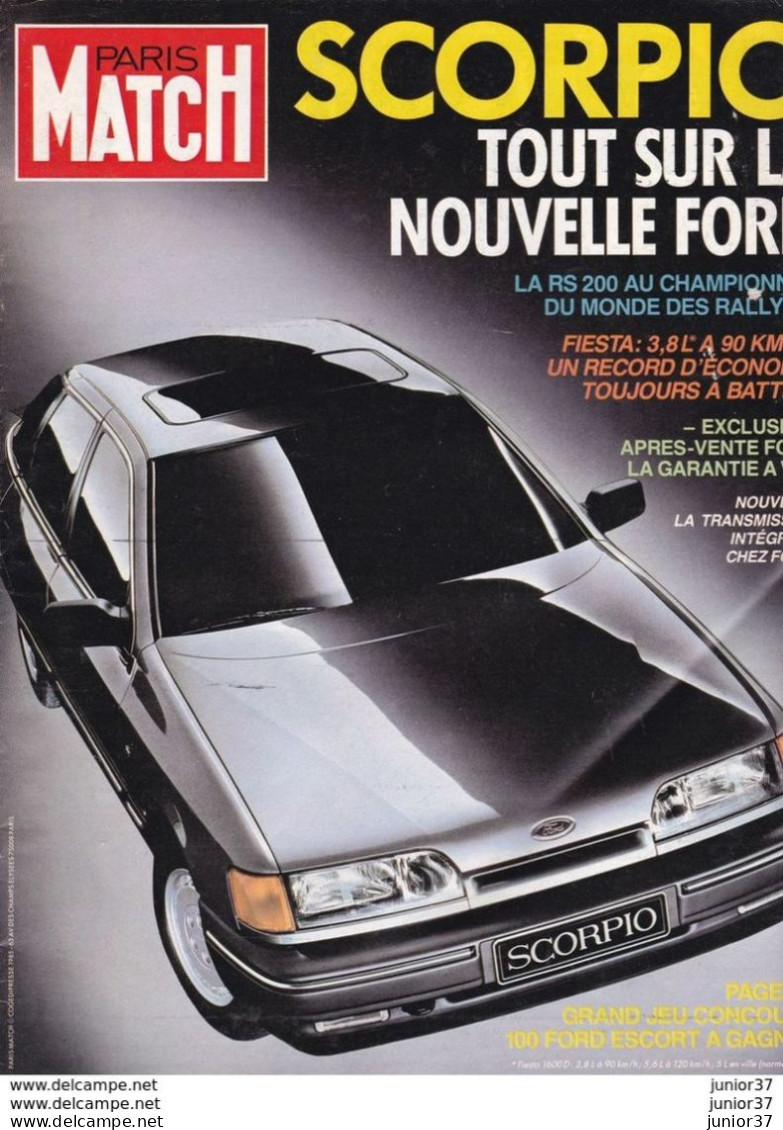 Supplément De Paris Match Ford Nouvelle Scorpio, RS 200,Fiesta 3,8L, - Auto's