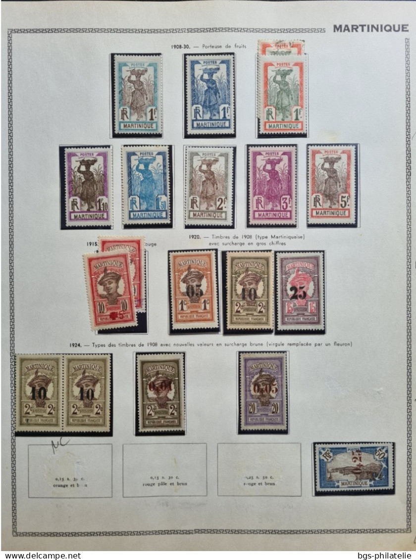 Collection De Timbres De La Martinique Neufs *(avec Charnières) Et Quelques Oblitérés. - Verzamelingen (zonder Album)