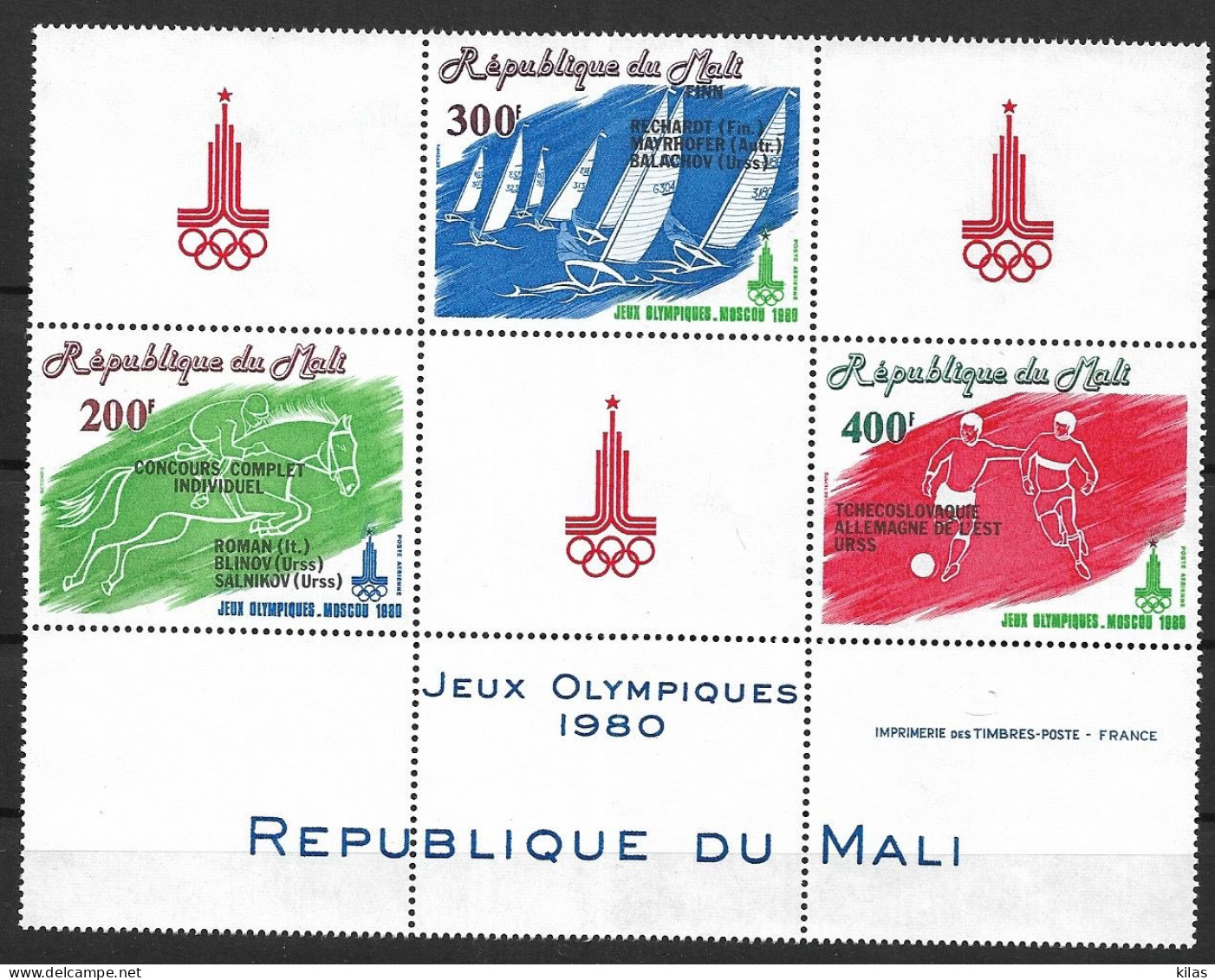 MALI 1980 Olympic Games Moscow , Overprint MNH - Zomer 1980: Moskou