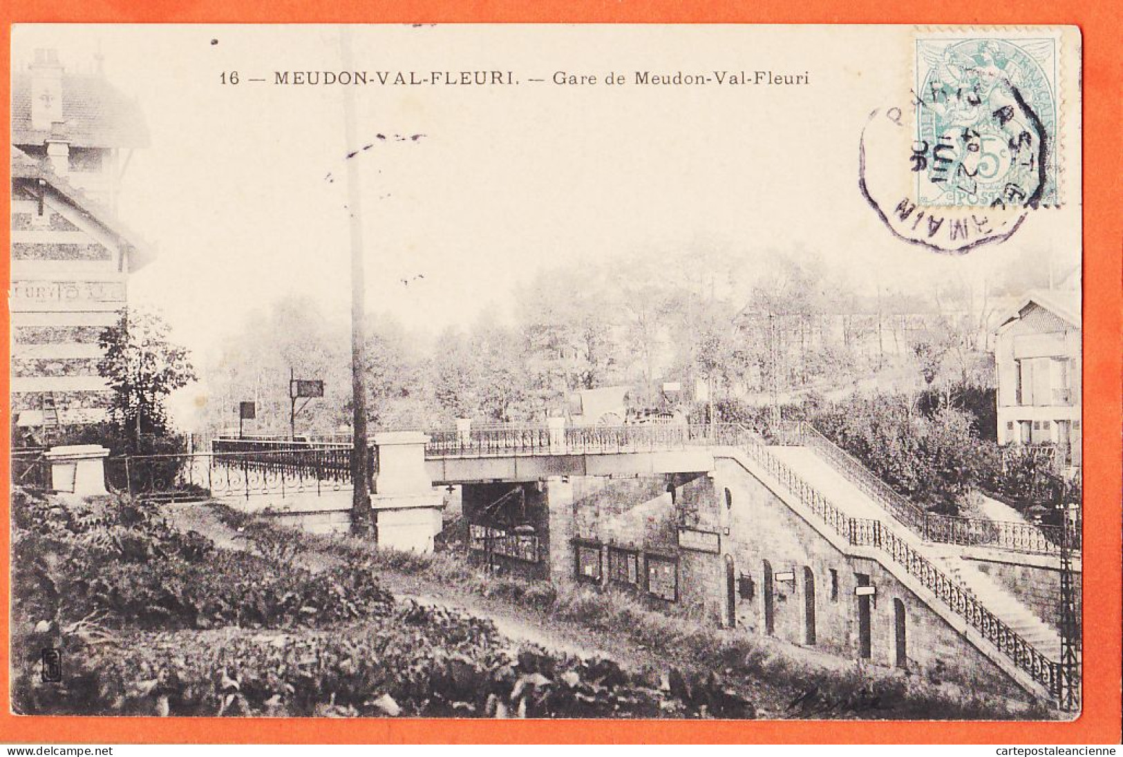 05218 / ⭐ (•◡•) ◉ Cliché Peu Commun MEUDON VAL FLEURI 92-Hauts Seine Passerelle Gare 1906 à NICOLLE Aux Mulots Tonnerre  - Meudon