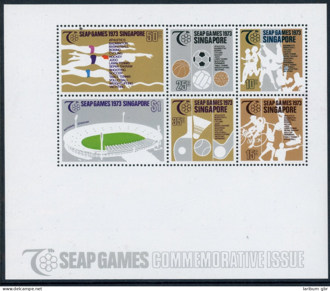 Singapur Block 5 Postfrisch Sport #JM467 - Singapour (1959-...)