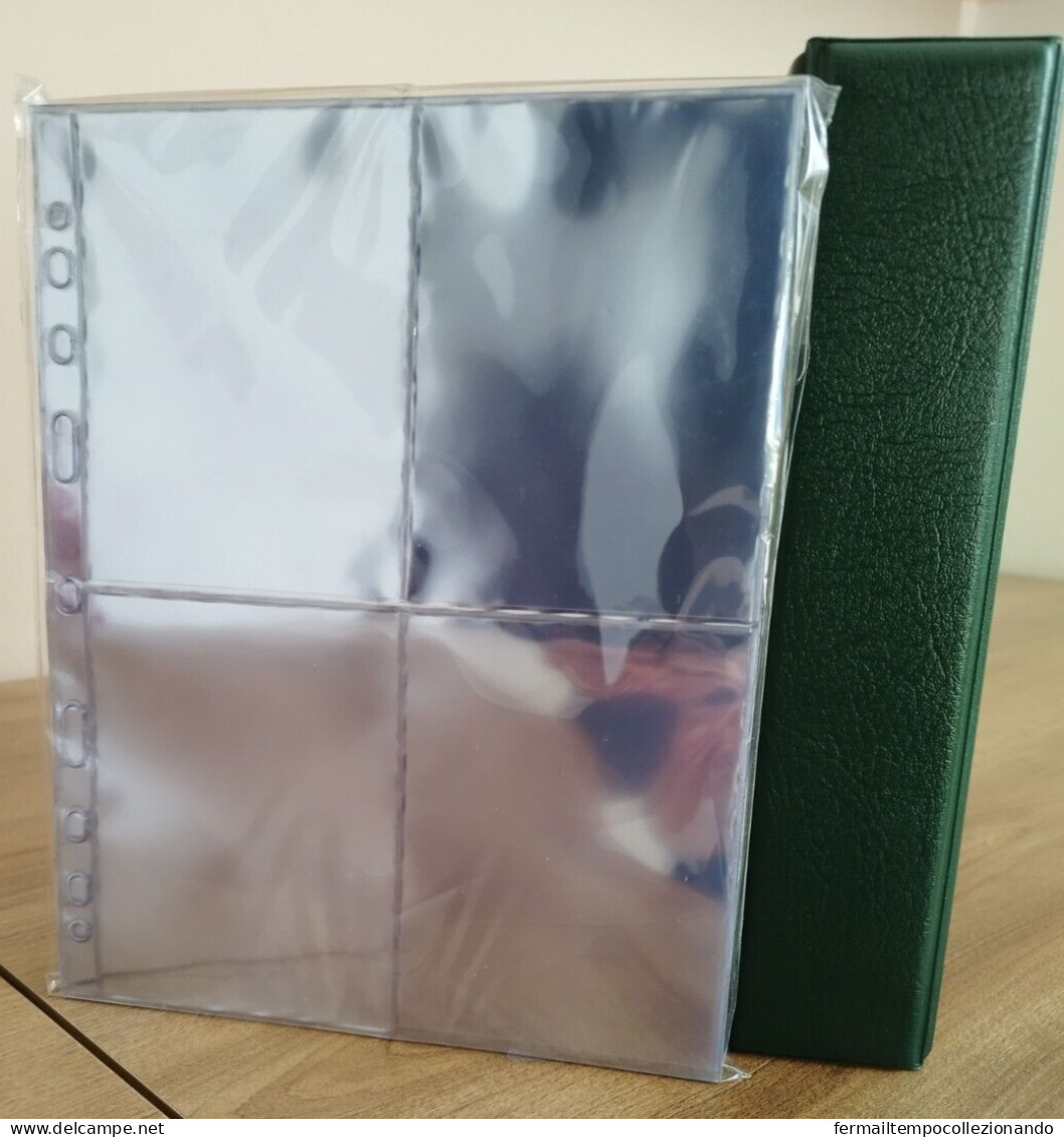 Album Raccoglitore Verde Con 50 Fogli Trasparenti 4 Tasche Per Figurine Santini - Books & Software