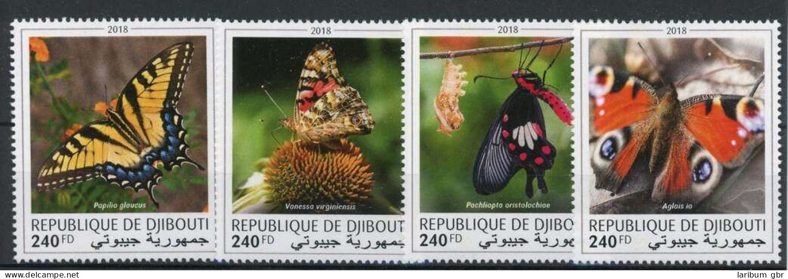 Dschibuti Einzelmarken 2512-2515 Postfrisch Schmetterling #HE940 - Djibouti (1977-...)