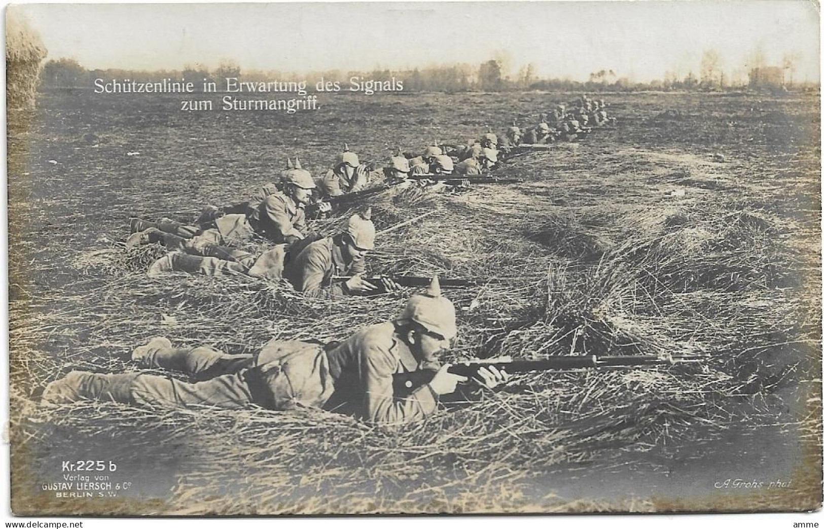 German War Kriegskarte  *  Schützenlinie In Erwartung Des Signals Zum Sturmangriff - War 1914-18