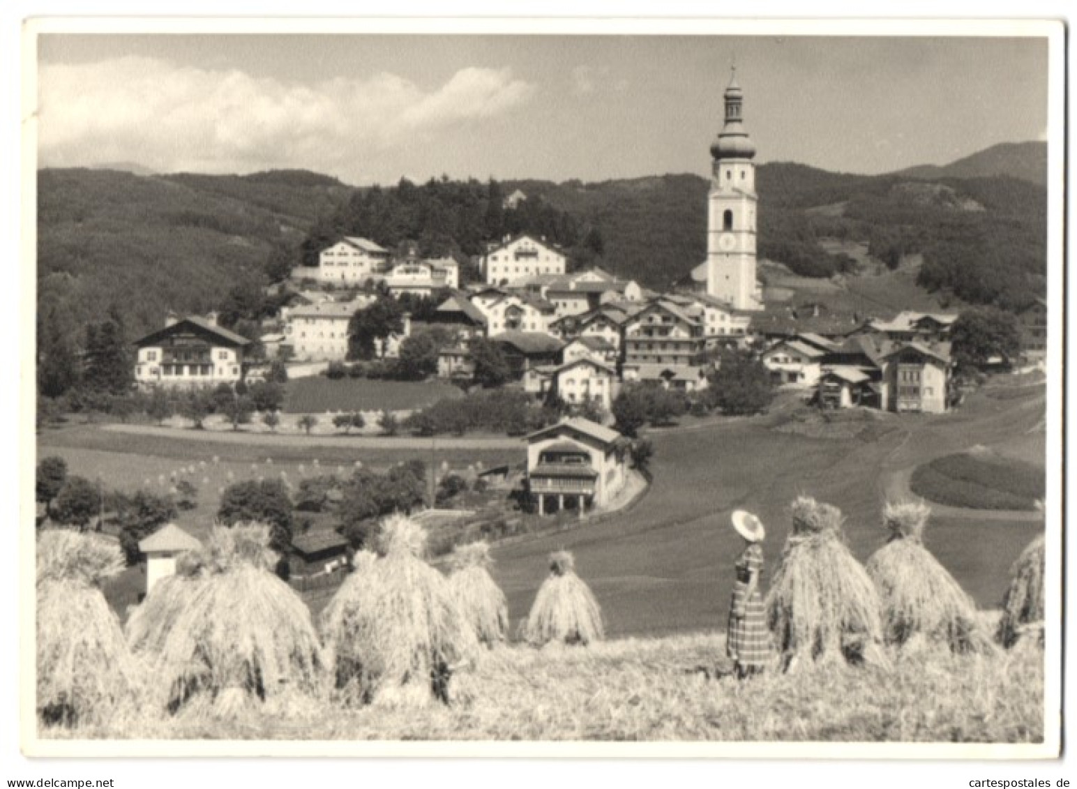 Foto Unbekannter Fotograf, Ansicht Kastelruth, Gesamtansicht Der Ortschaft  - Lieux