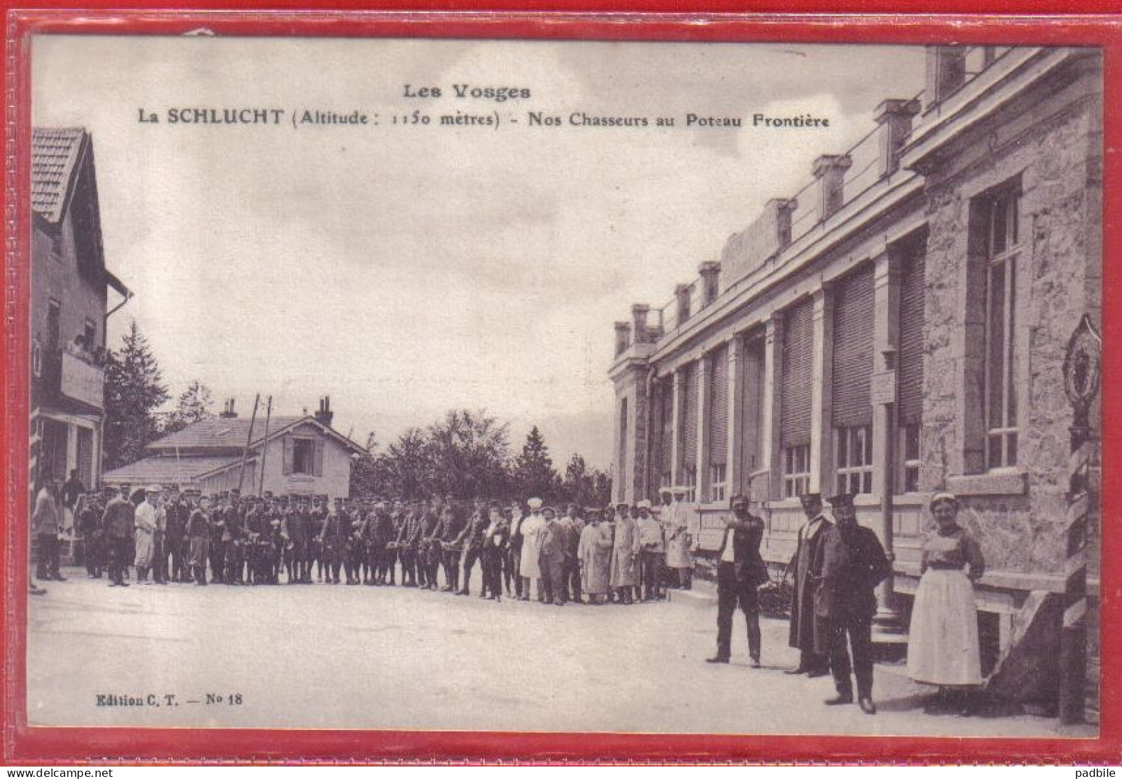 Carte Postale 88. La Schlucht  Nos Chasseurs Au Poteau Frontière  Douane   Très Beau Plan - Sonstige & Ohne Zuordnung