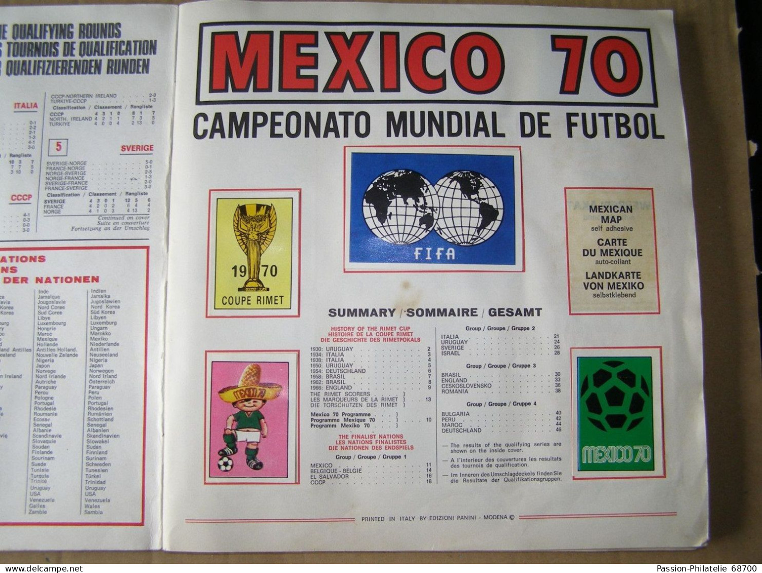 Mexico 1970 - album Panini