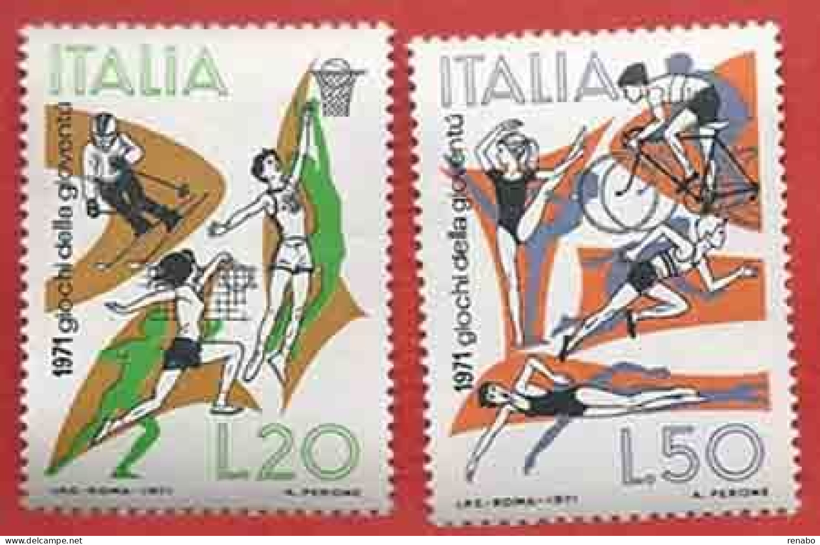 Italia, Italy 1971;Giochi Della Gioventù:Youth Games,serie Completa.basketball,volleyball,sci,athletics,swimming,gymnast - Sonstige & Ohne Zuordnung