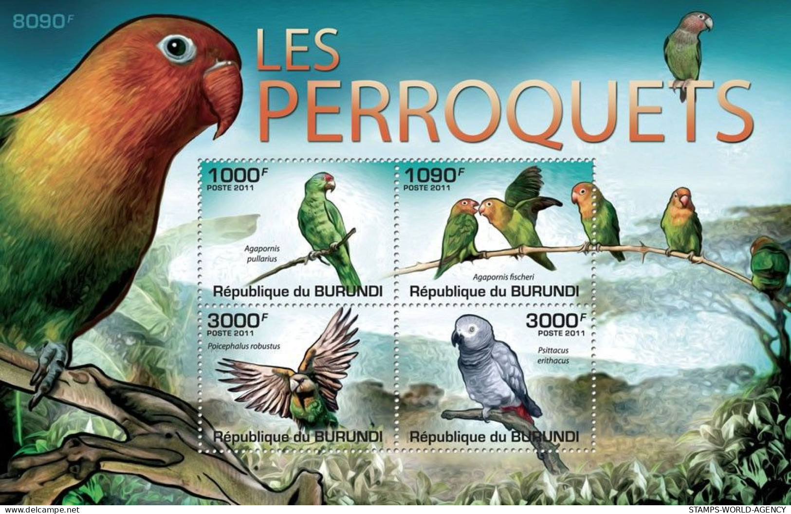 ( 250 01) - 2011- BURUNDI - PARROTS                 4V  MNH** - Papageien