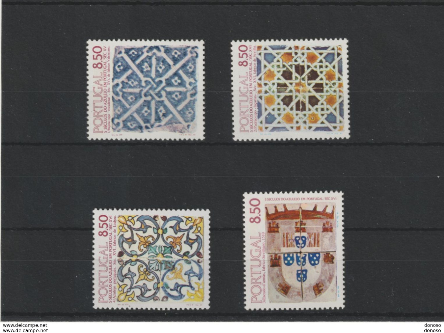 PORTUGAL 1981 AZULEJOS Yvert 1506 + 1514 + 1517 + 1529 NEUF** MNH Cote 4 Euros - Unused Stamps
