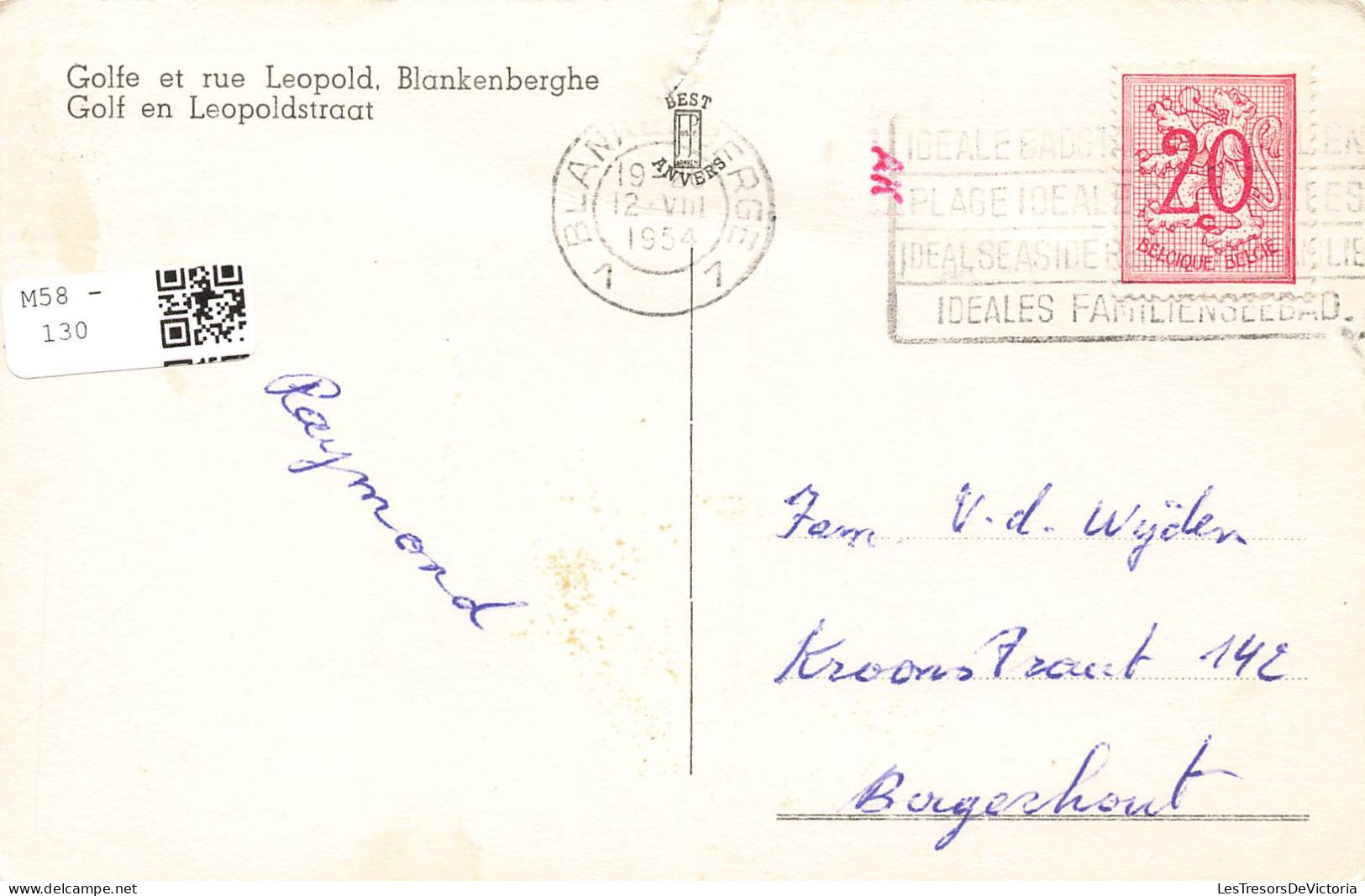 BELGIQUE - Golfe Et Rue Leopold Blankeberghe - Golf En Leopoldstraat - Animé - Carte Postale Ancienne - Lüttich