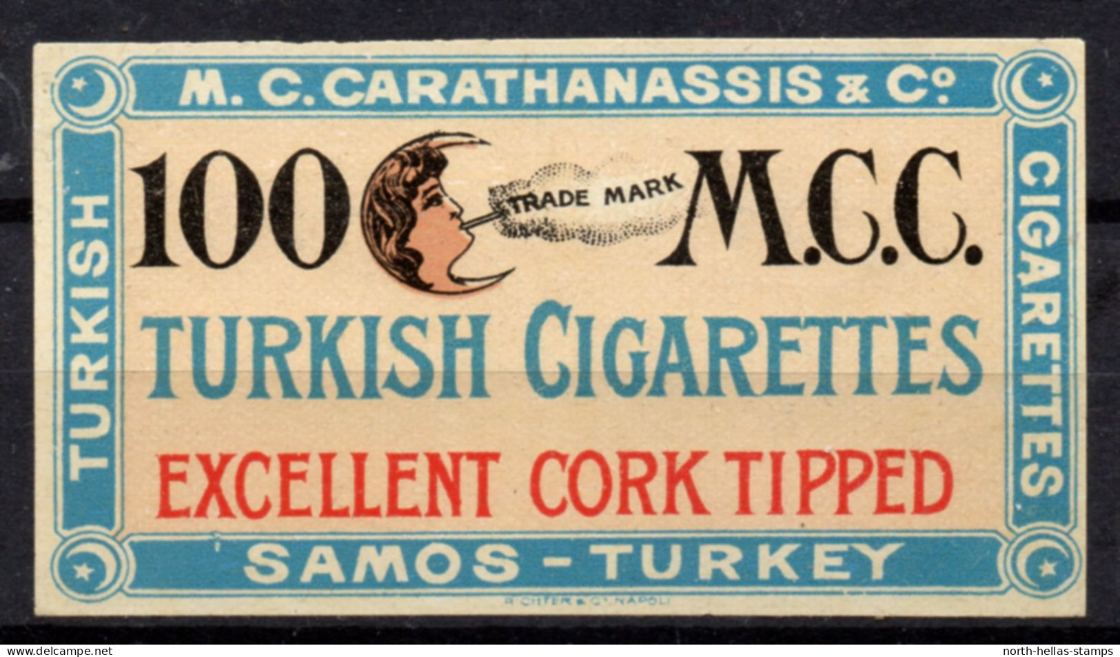 V006 Greece / Griechenland / Griekenland / Grecia / Grece 1888 SAMOS Cinderella / Vignette - Cigarette Label - Other & Unclassified